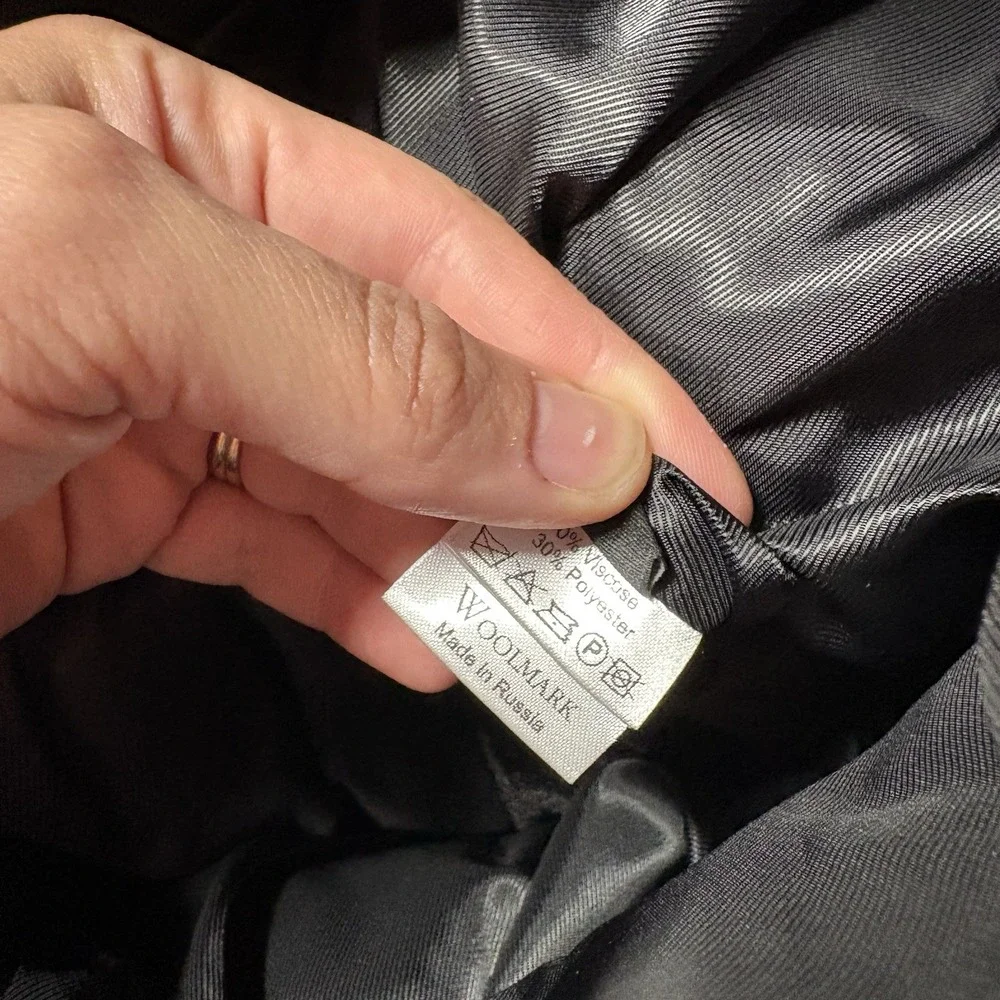 Seven Lab NYC Black Velvet Star Long Vest Woolmark Russia Sz M Fun Art Unique